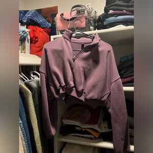 Crop quarter zip pullover